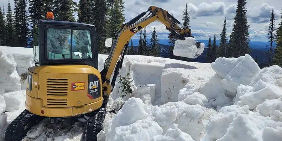 Spring snowshoeing in Sun Peaks as weather delays bike season