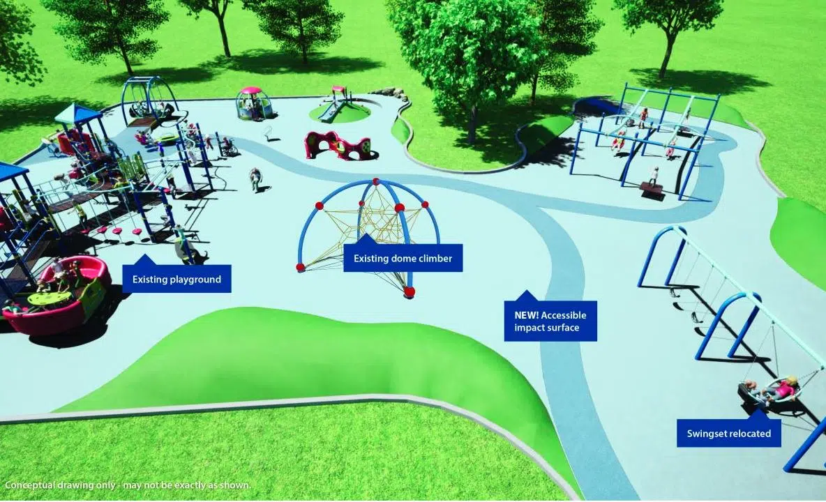 Construction on new inclusive playground at Riverside Park to get underway Sept. 12