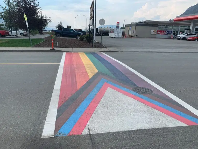 Tk'emlúps installs permanent rainbow crosswalk at Chief Louis Centre