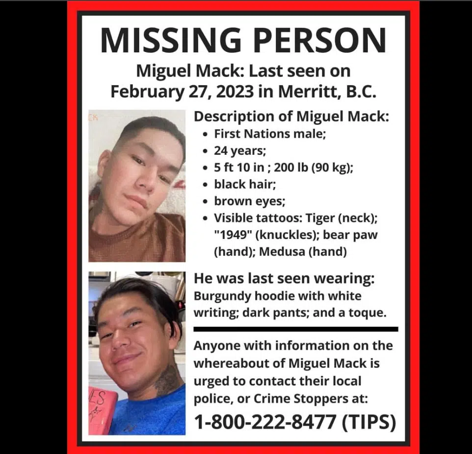 LISTEN - Search continues for missing Merritt man, Miguel Mack