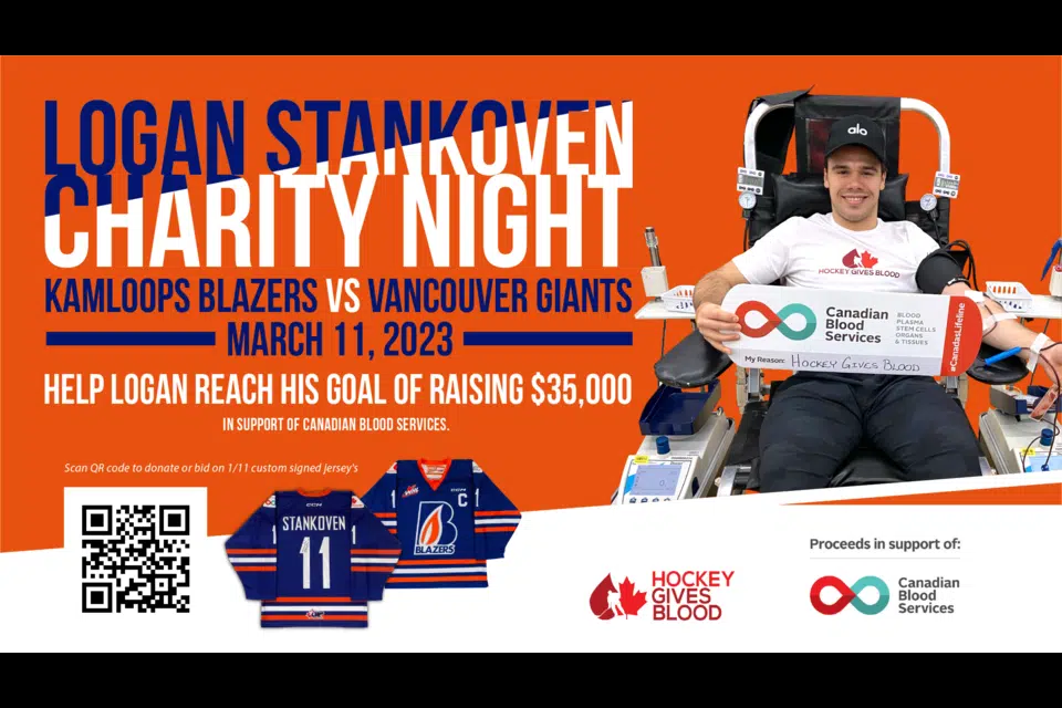 Logan Stankoven Charity Night taking over Saturday's Kamloops Blazers game