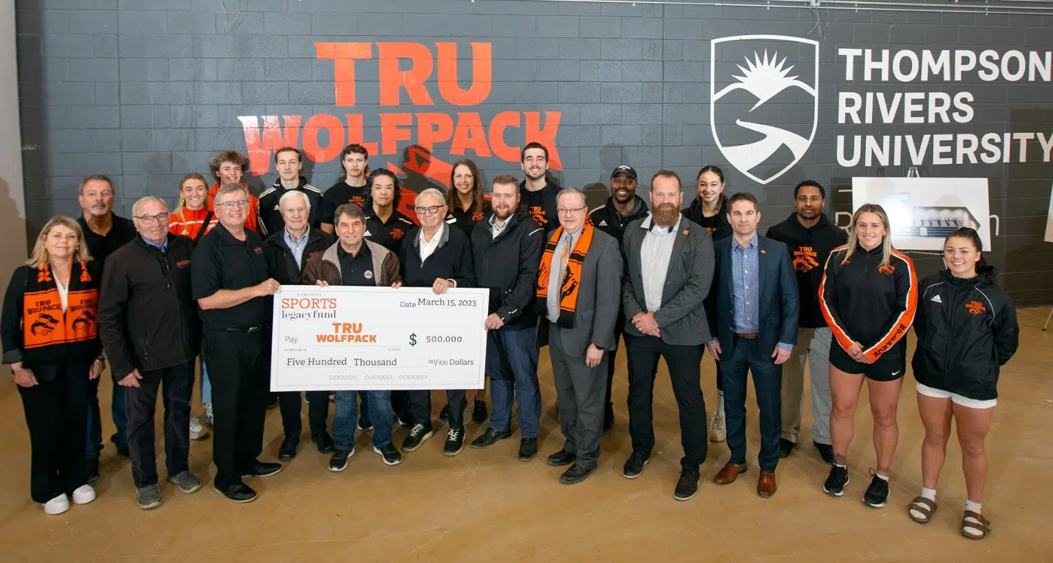 Kamloops Sports Legacy Fund donates $500K to TRU WolfPack