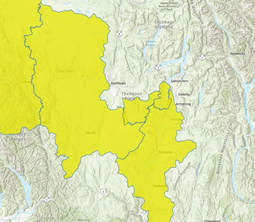 High streamflow advisory issued for Thompson River west of Kamloops