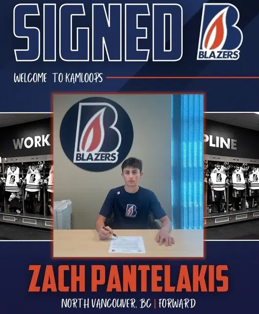 Kamloops Blazers sign 2007-born forward Zach Pantelakis