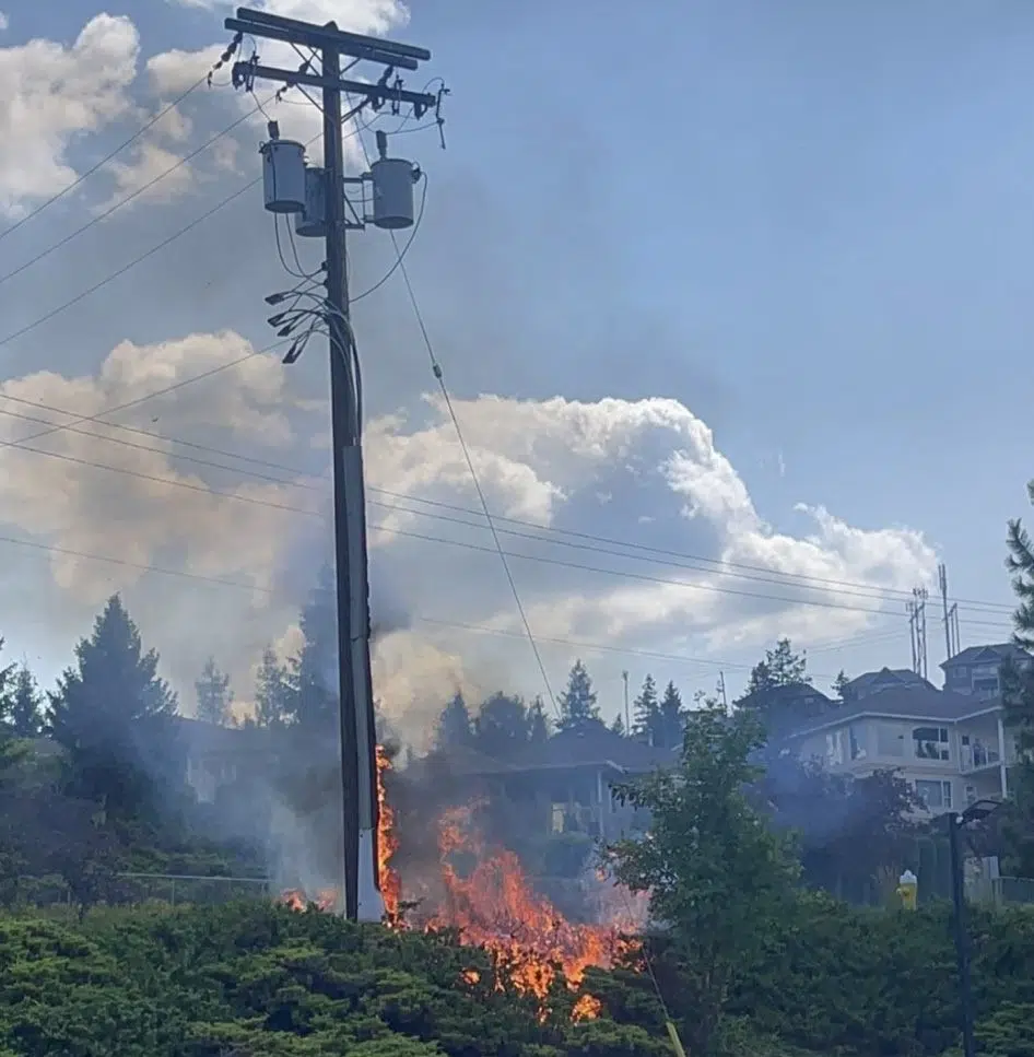 UPDATE: Grass fire sparks power outage in Kamloops