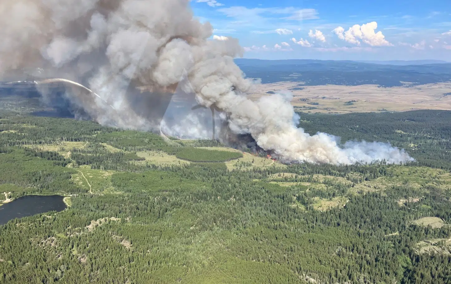 Ross Moore Lake fire south of Kamloops expands significantly overnight