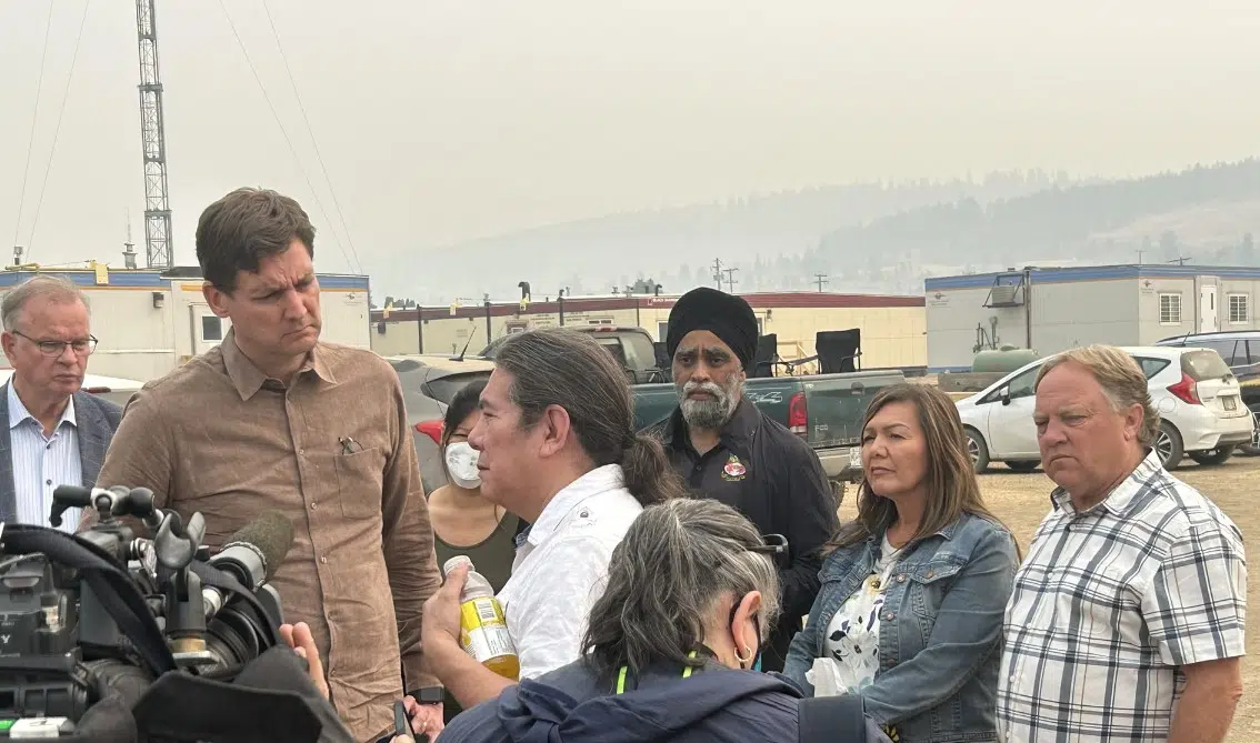 Premier Eby makes stop at new evacuee camp in Kamloops as part of tour of BC Interior