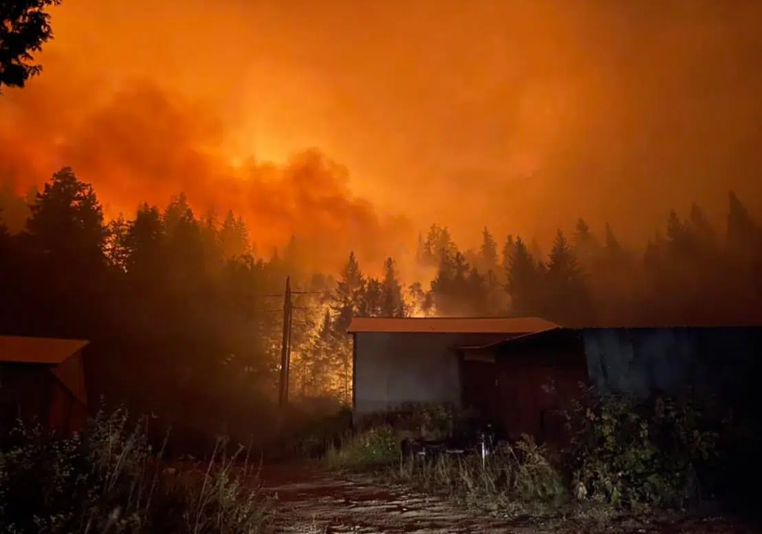 Firefighters defending structures near Sorrento as Adams Lake fire grows to 410 sq. km