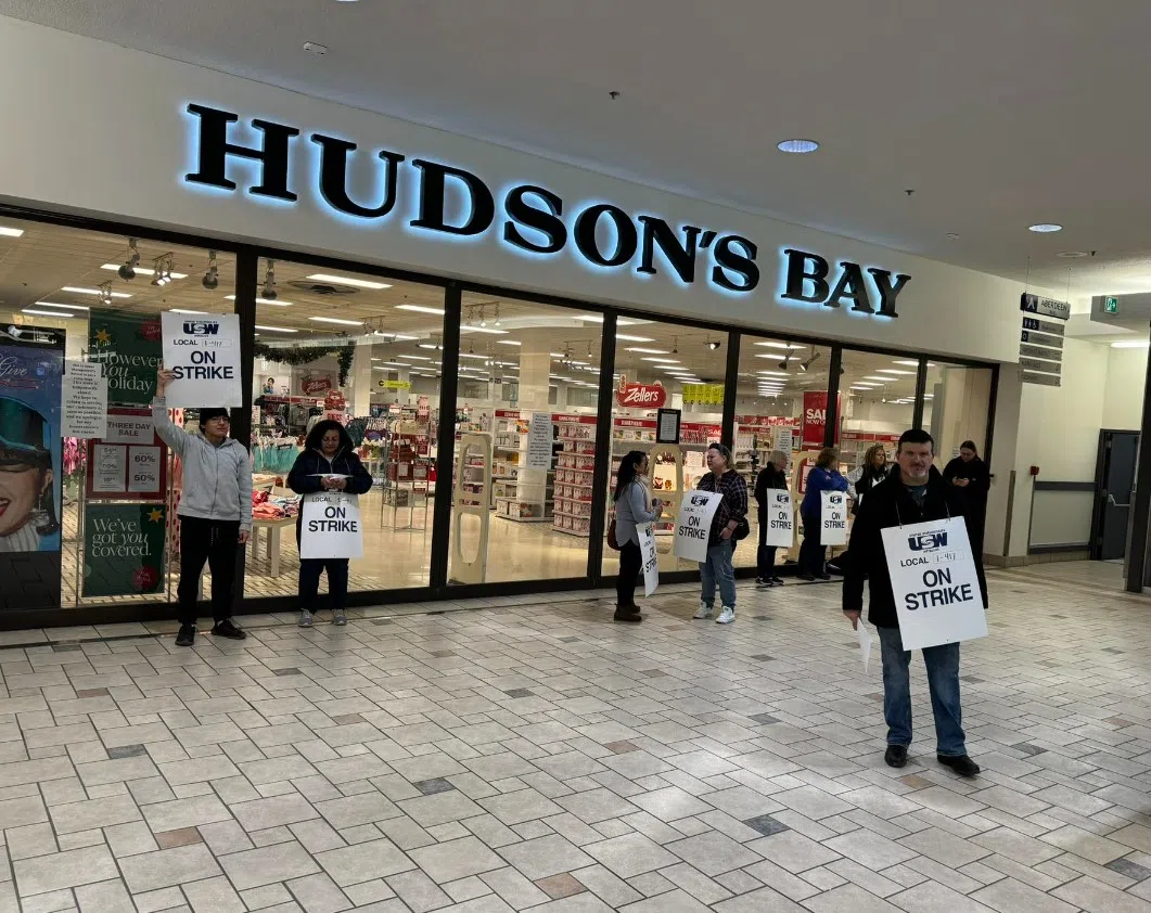 Workers at Hudson's Bay in Kamloops on strike