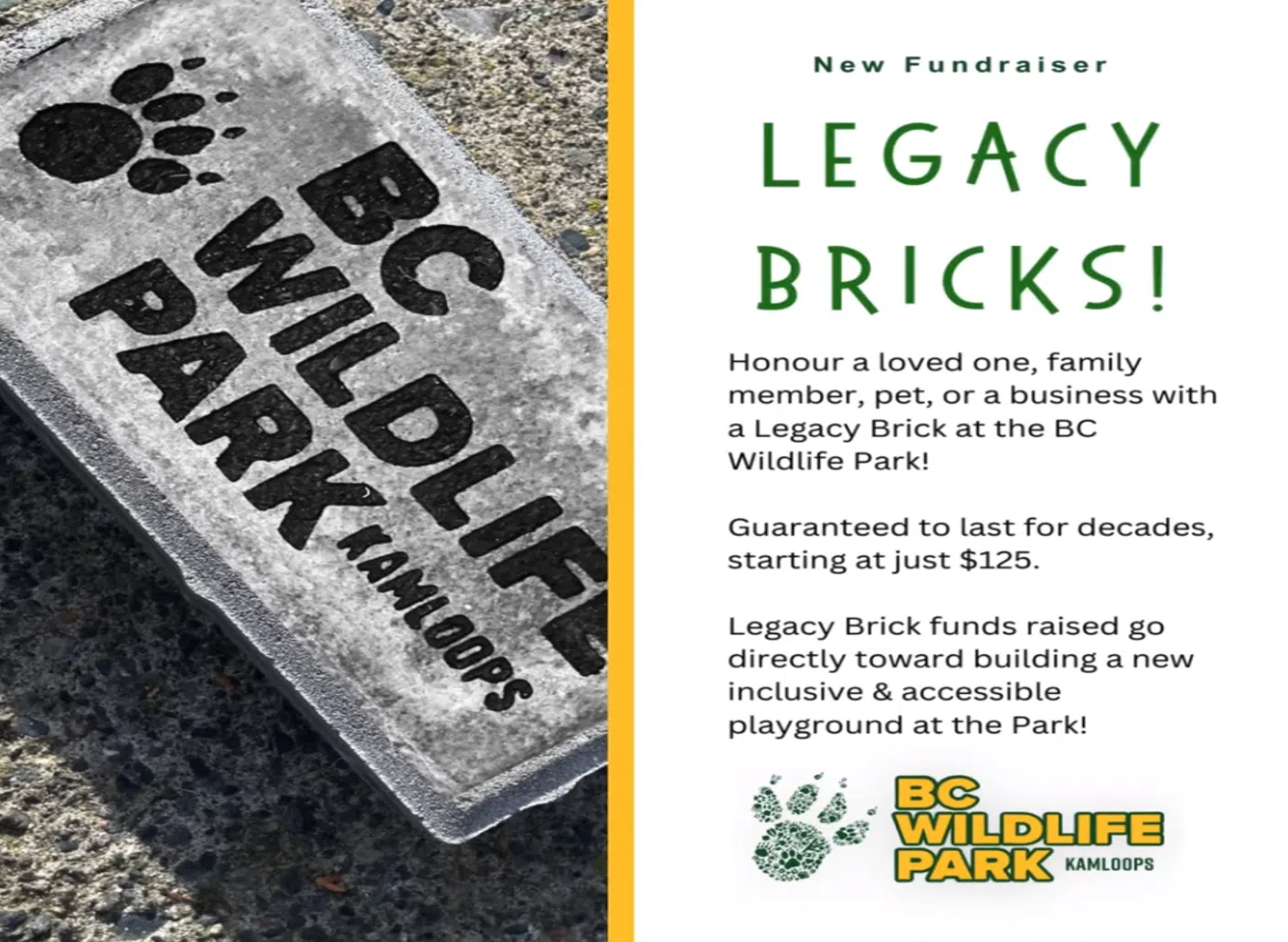 BC Wildlife Park launching new Legacy Bricks fundraiser for new accessible playground