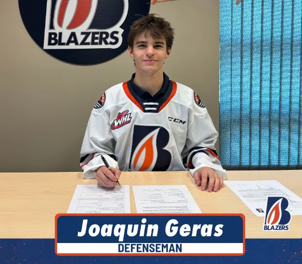 Blazers sign 2009-born defenceman Joaquin Geras