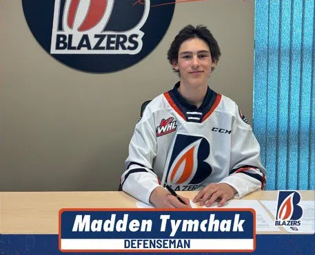 Blazers sign 2009-born defenceman Madden Tymchak