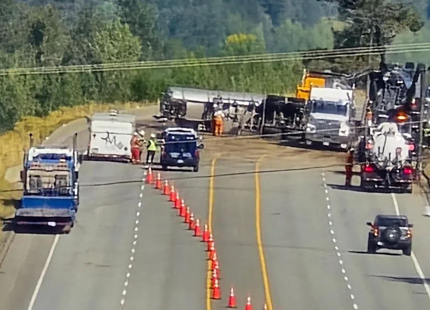 UPDATE - Highway 5 reopens after overnight crash and fuel spill near Rayleigh