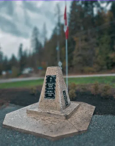 First Remembrance Day ceremony for new cenotaph at North Shuswap Community Hall