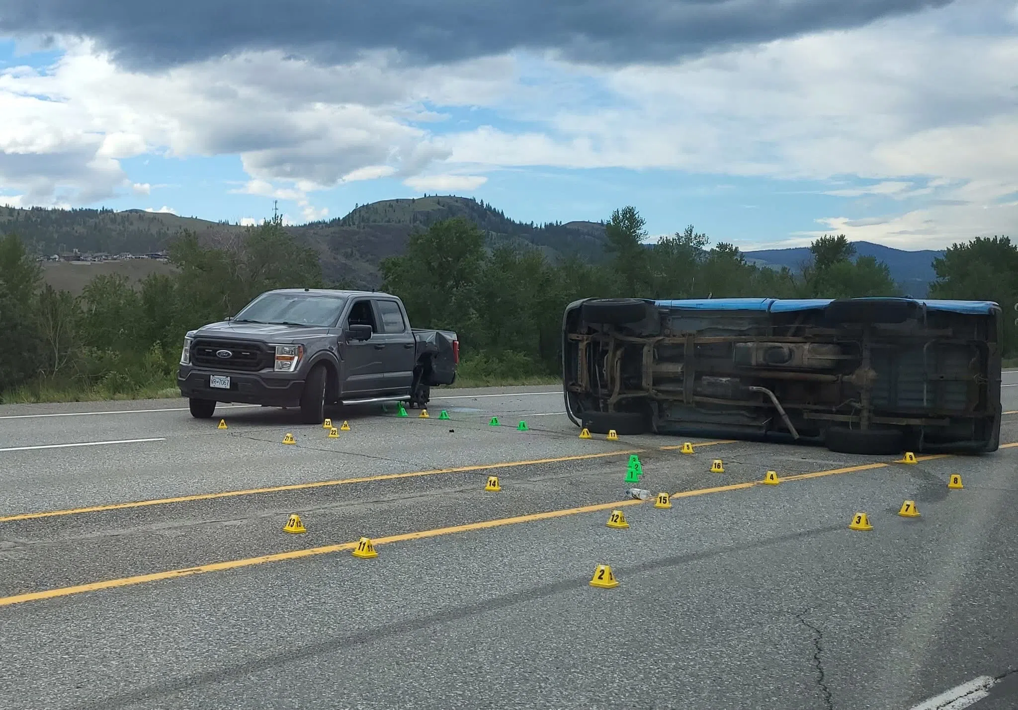 Video indicates RCMP vehicle north-south turn which leads to crash