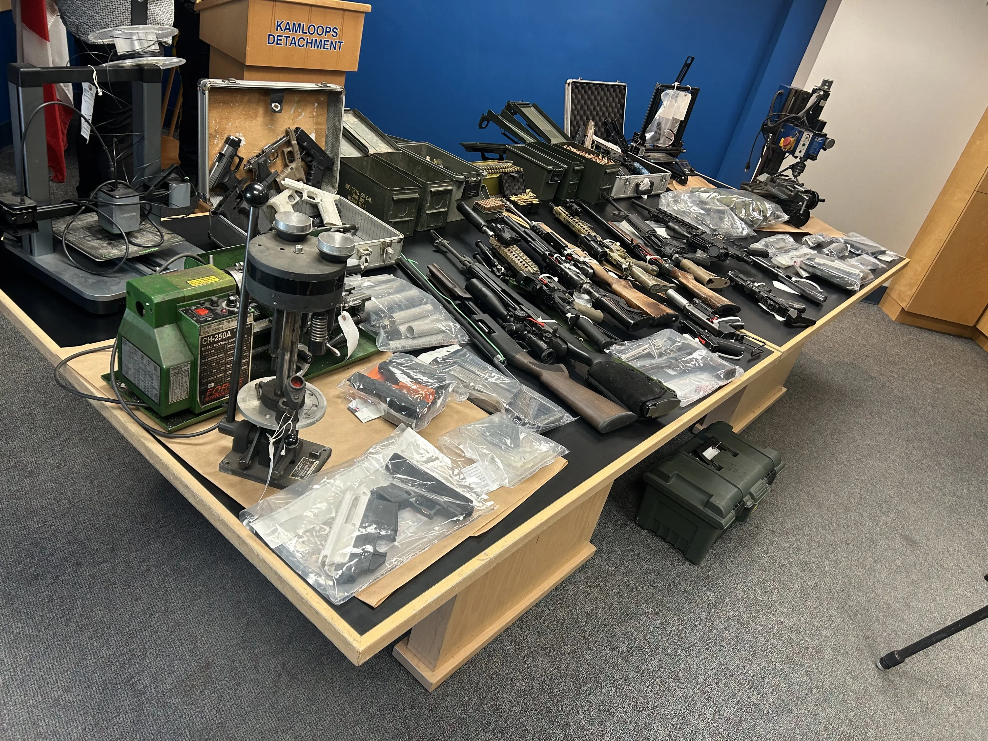 Explosives, guns, and firearms manufacturing equipment seized in Chase