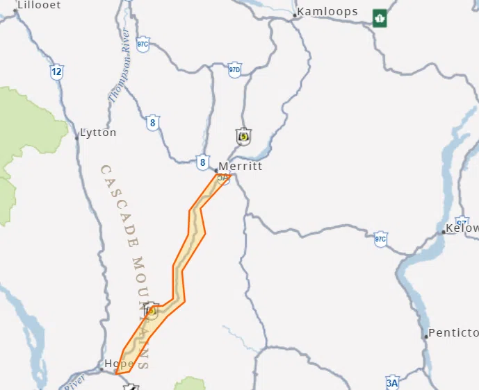Overnight closure on Coquihalla between Merritt and Hope for paving work