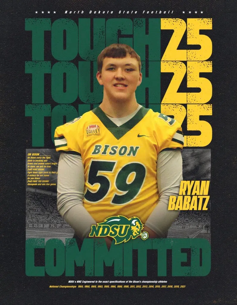 3-star offensive lineman Babatz commits to NDSU