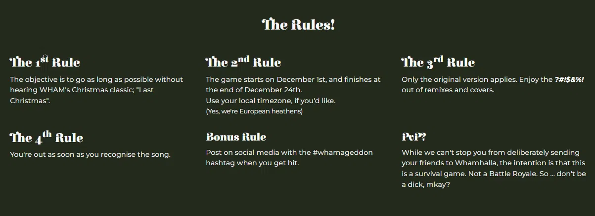 The Rules of Whamageddon