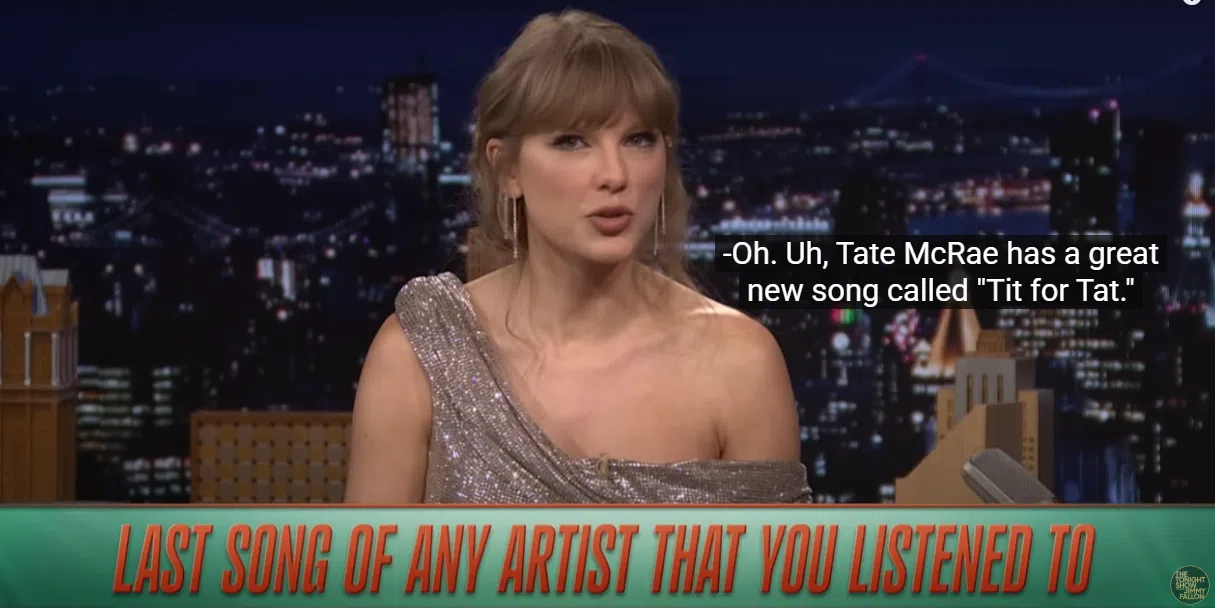 Taylor Swift is a fan of Tate McRae!