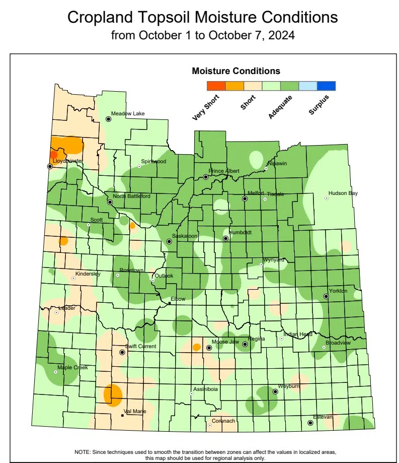 Saskatchewan harvest should be finished in most areas by the end of the