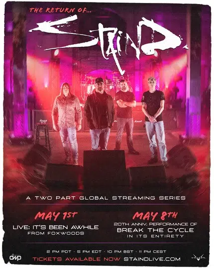 Staind announce album and double livestream!
