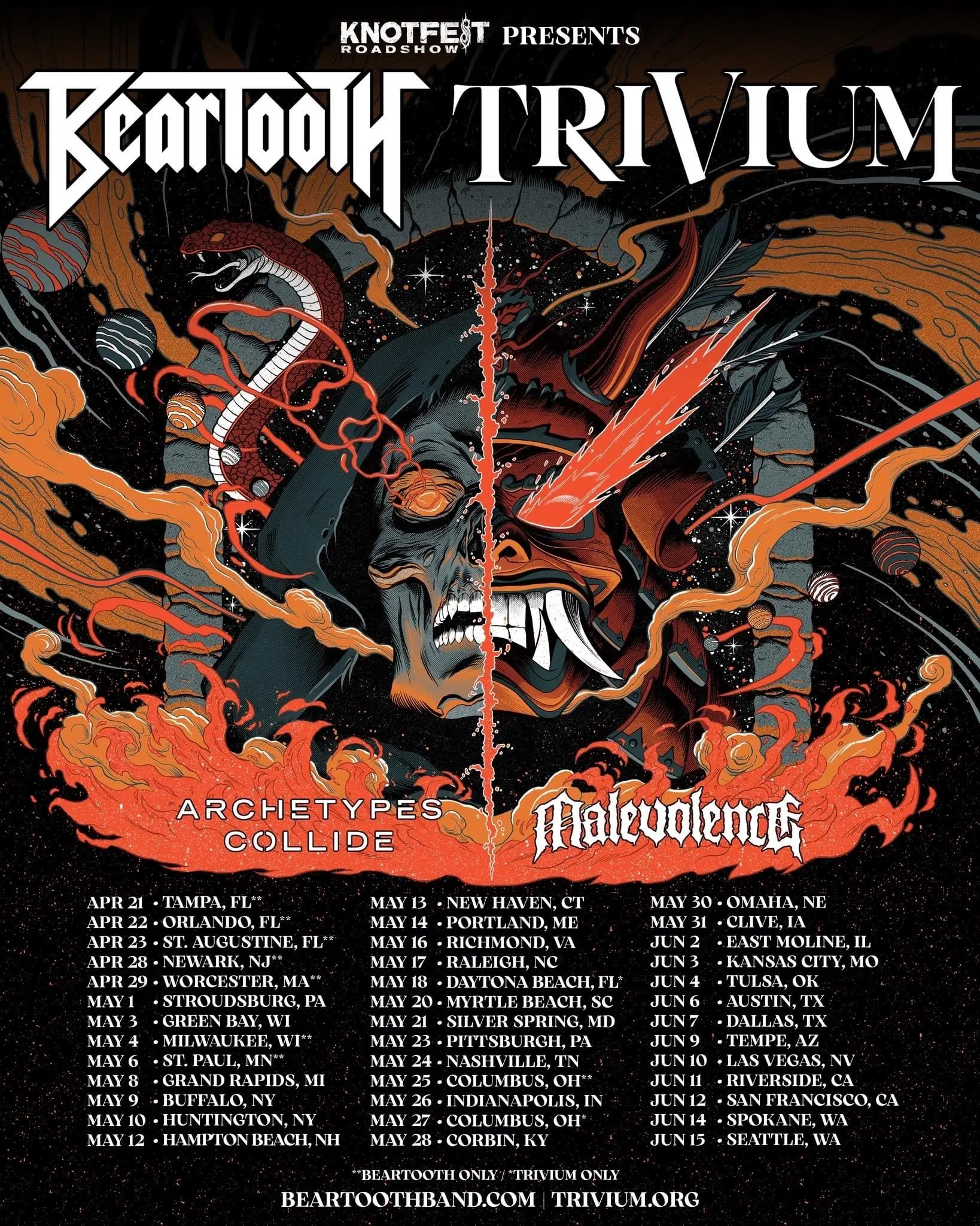BEARTOOTH AND TRIVIUM TOGETHER?  HELL YEAH!!!!
