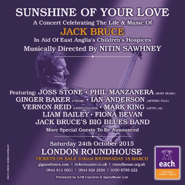 ‘Sunshine Of Your Love’: A Concert Celebrating The Life And Music Of Jack Bruce