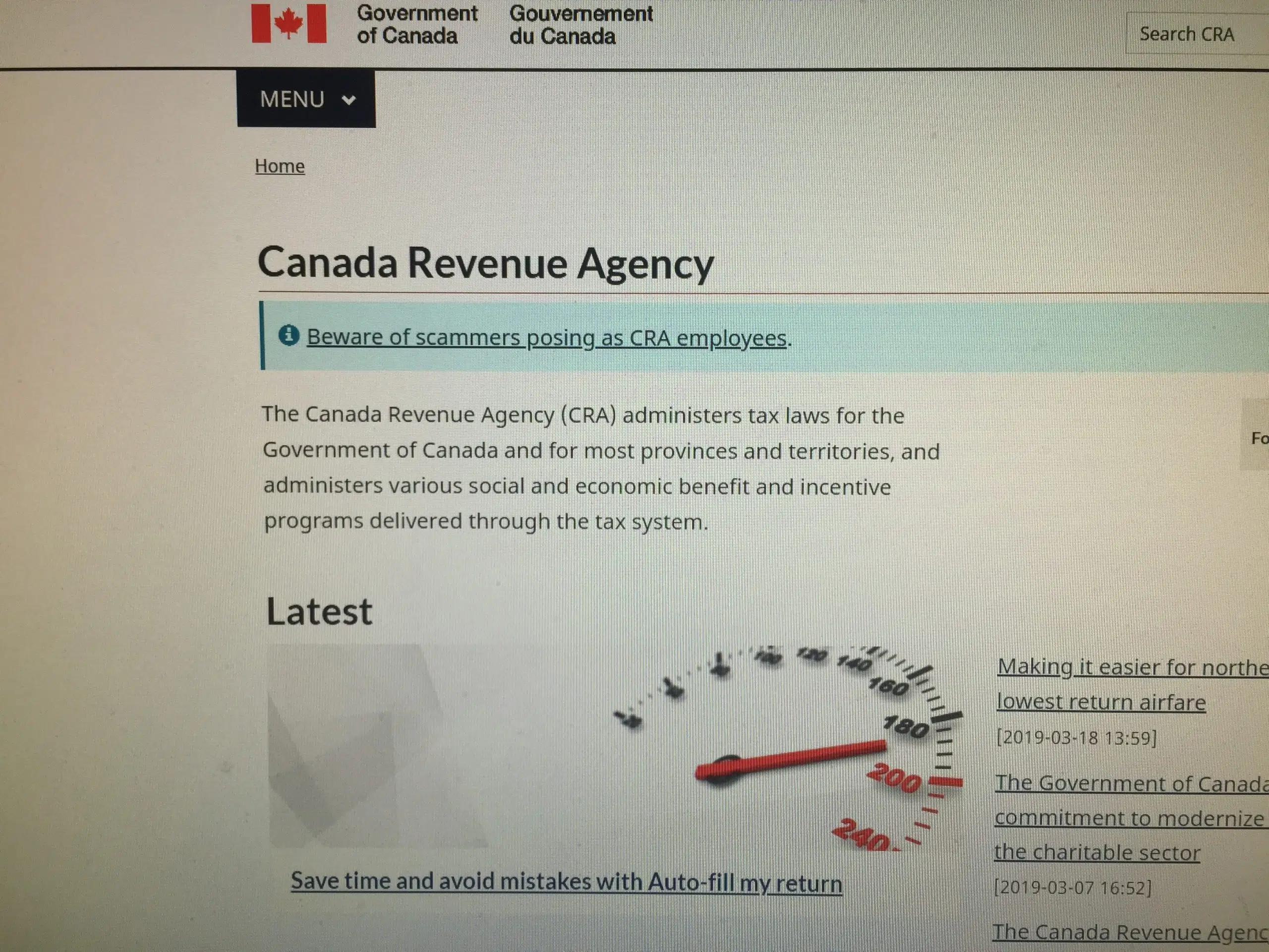 Canada Revenue Agency Back Online