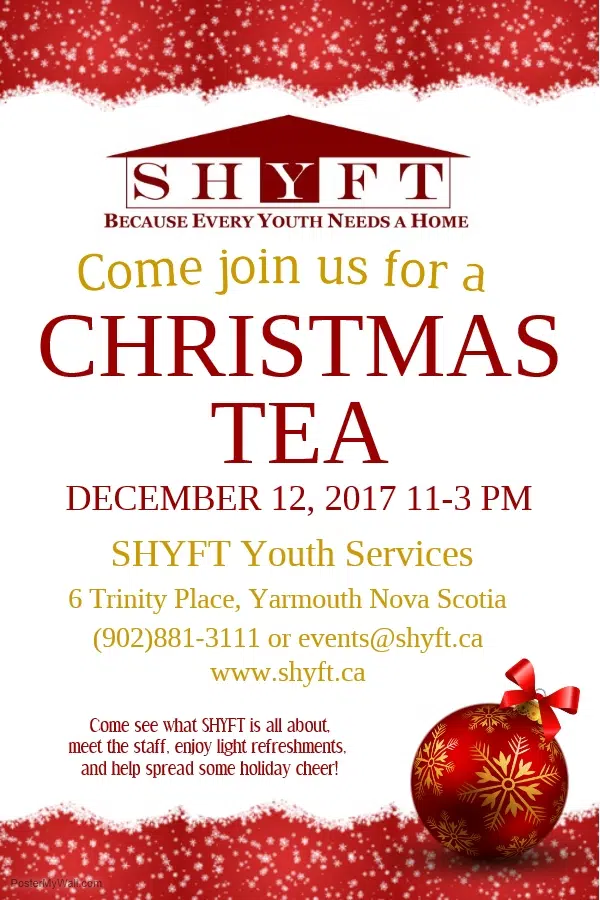 SHYFT Youth Services In Yarmouth Invites You To Their Christmas Tea