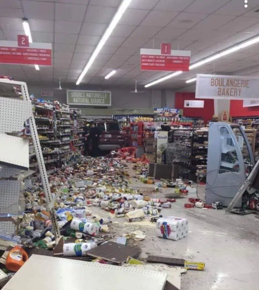 No One Injured After Vehicle Crashes Into Saulnierville Grocery Store