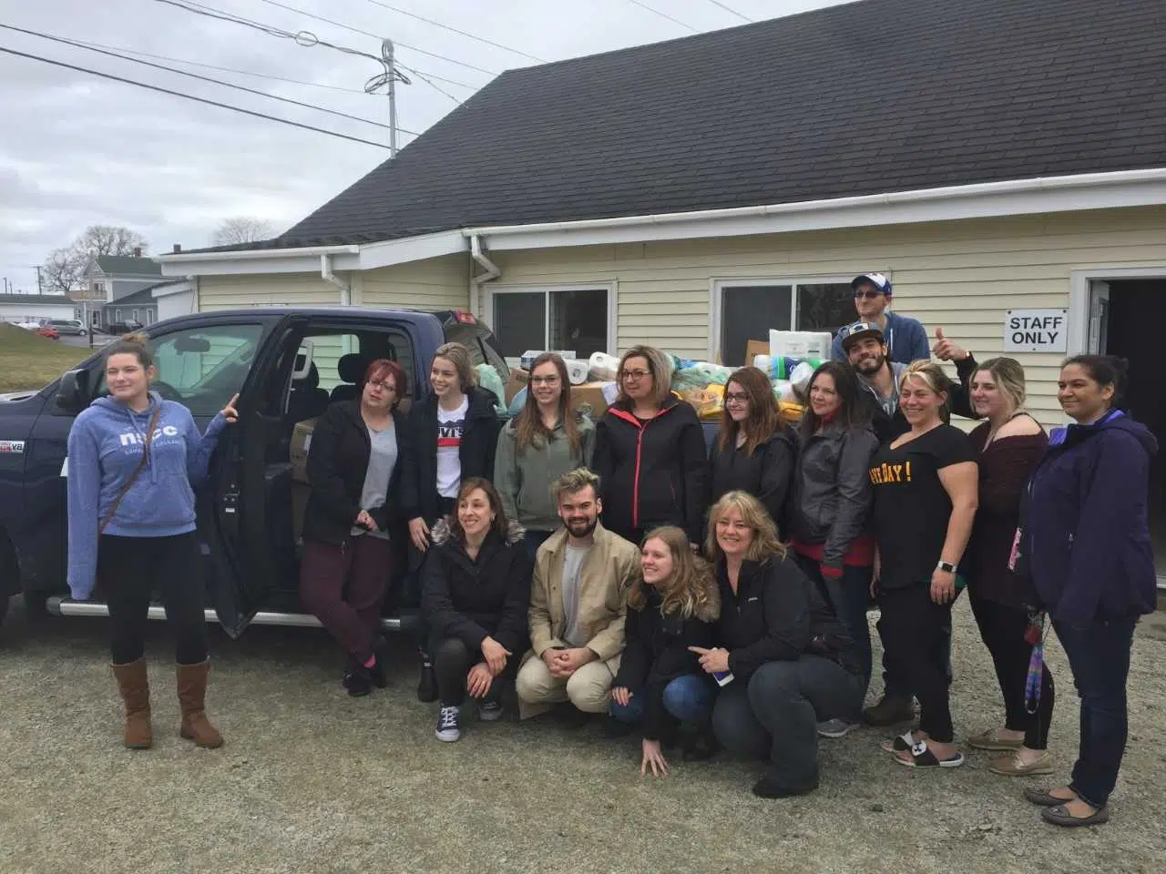 NSCC Burridge Social Services Class Make Large Donation To Yarmouth Food Bank