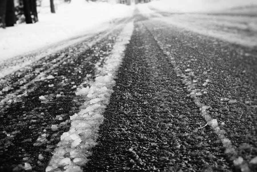 Icy Roads Cause Vehicle Roll Over