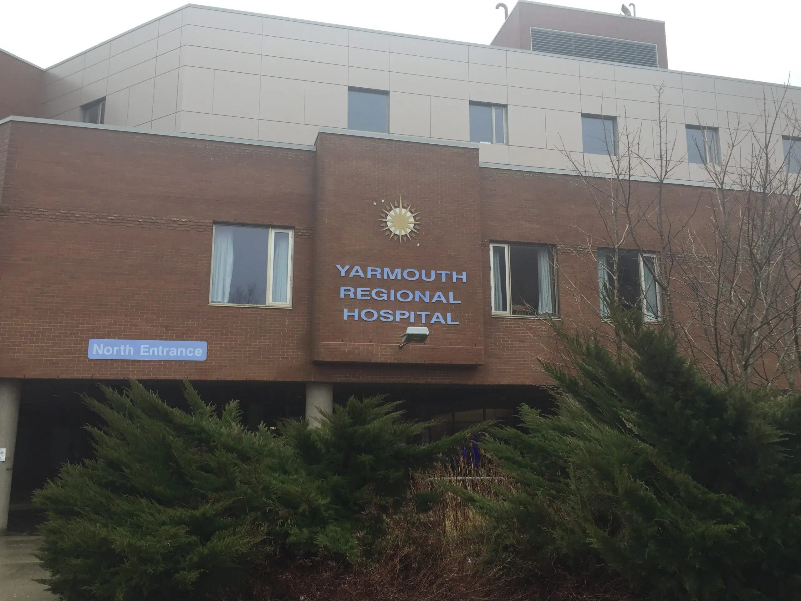 Overhead Canopy Repairs Being Made At Yarmouth Regional Hospital