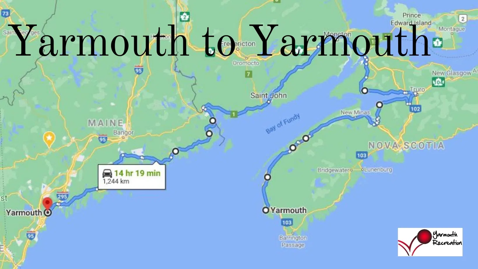 Walking From Yarmouth NS To Yarmouth Main (Virtually...)