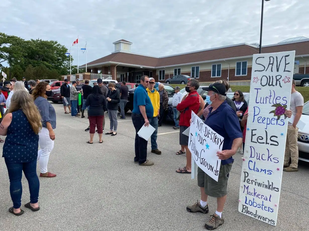 Salmon Farm Protest Outside Yarmouth Municipality Offices