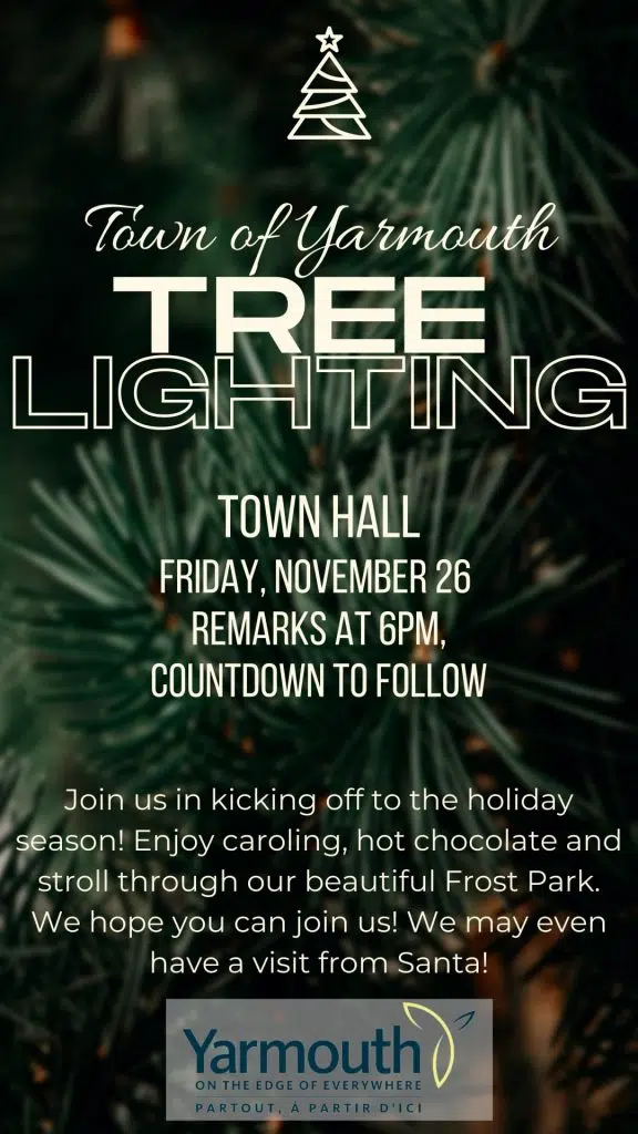 The Lighting of Frost Park and the Yarmouth Christmas Tree Is Coming Up