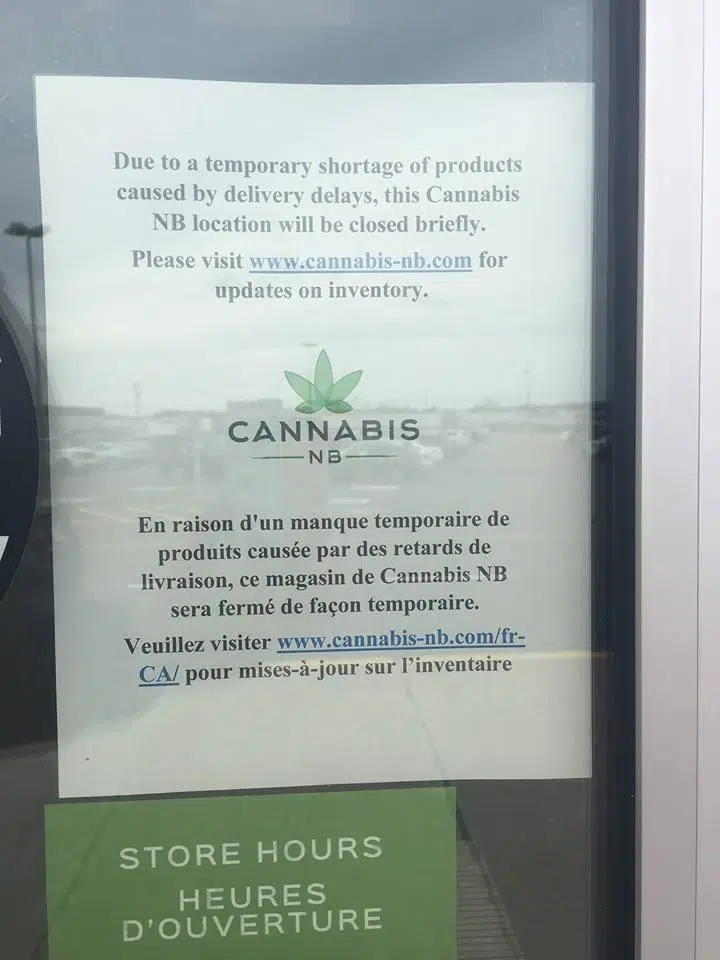 Low Inventory Forces Cannabis NB Stores To Close