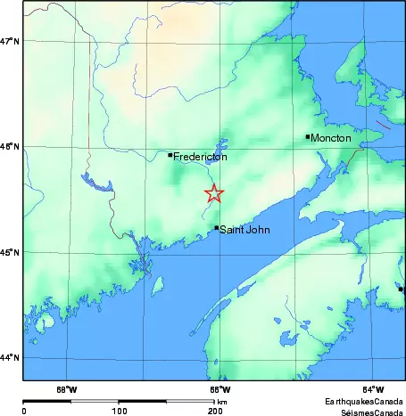 Earthquake Felt Near Saint John
