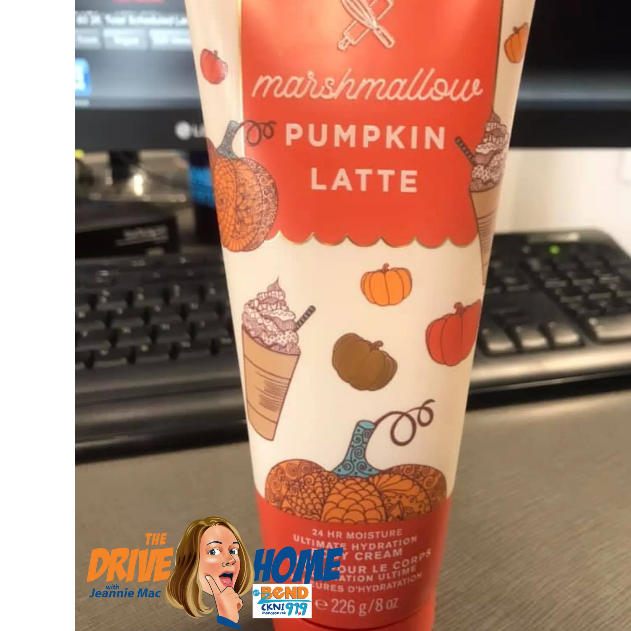 Tara brought in this pumpkin latte-scented hand lotion