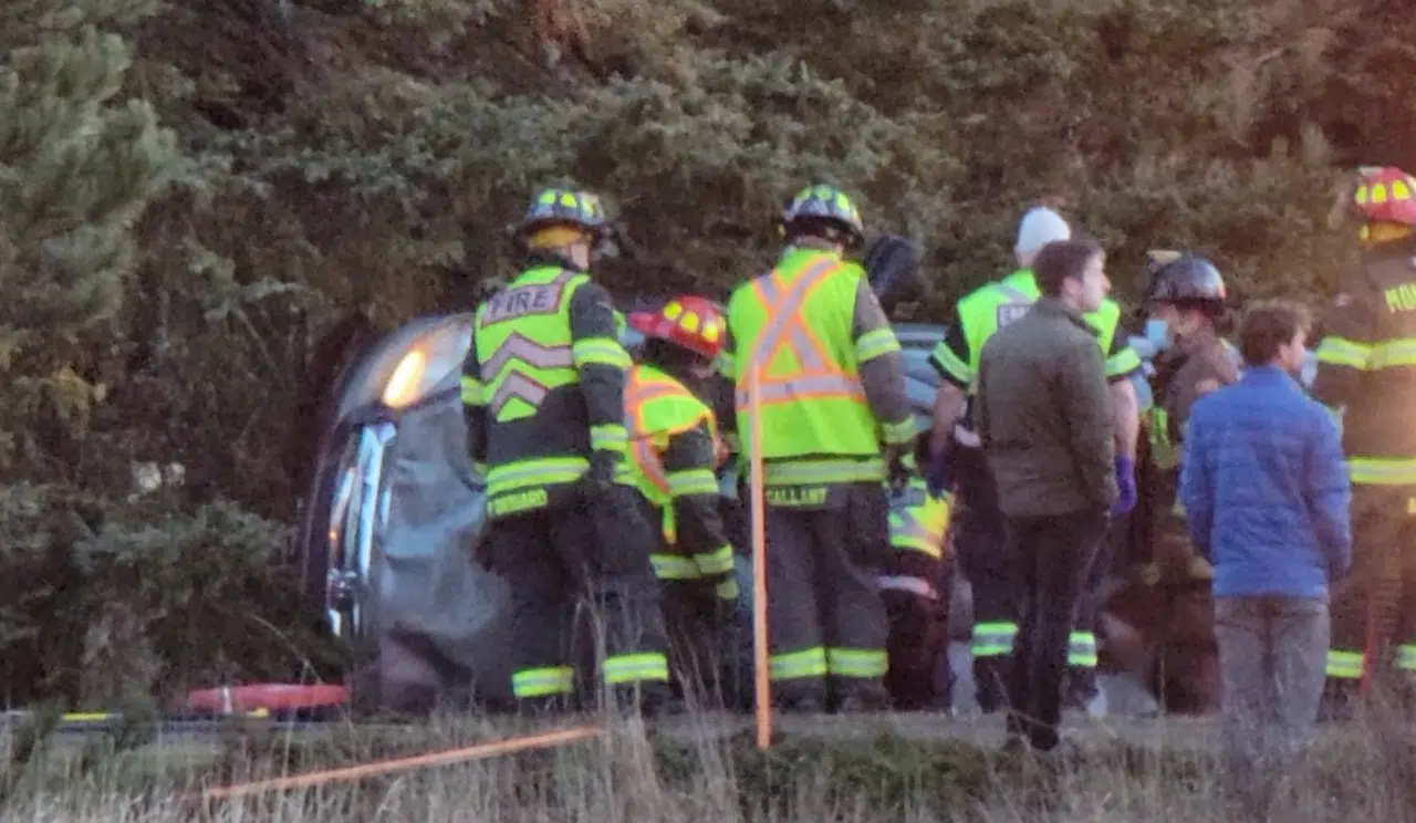 Pickup Truck Rollover Leaves Two Injured