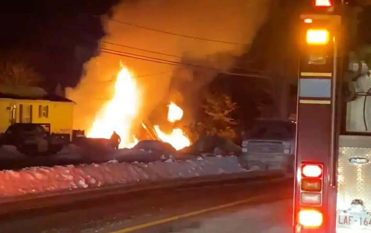 Firefighters Battle Blaze In Bitter Cold