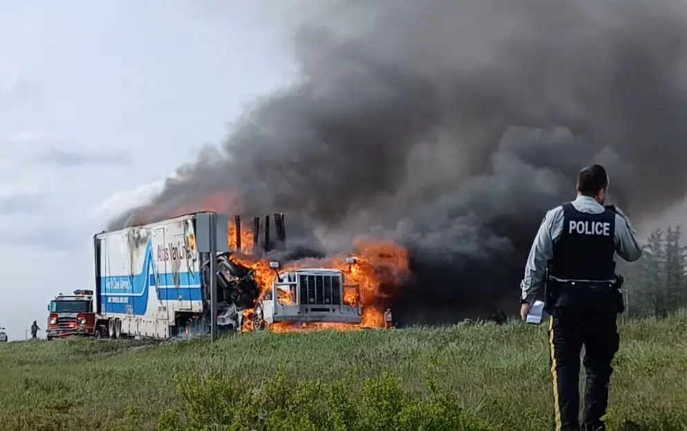 Fire Destroys Moving Truck Near Scoudouc