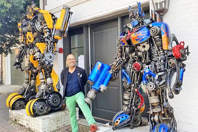 D.C. man fights to keep giant 'Transformers' statues outside his home