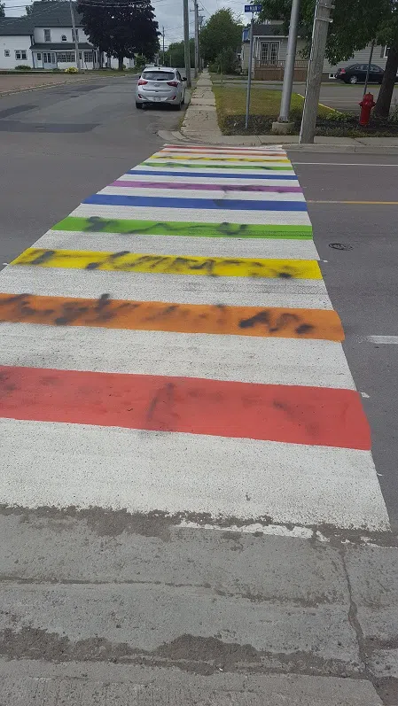 Rainbow Crosswalk Defaced In Richibucto