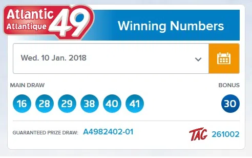 Lotto atlantic 49 clearance winning numbers