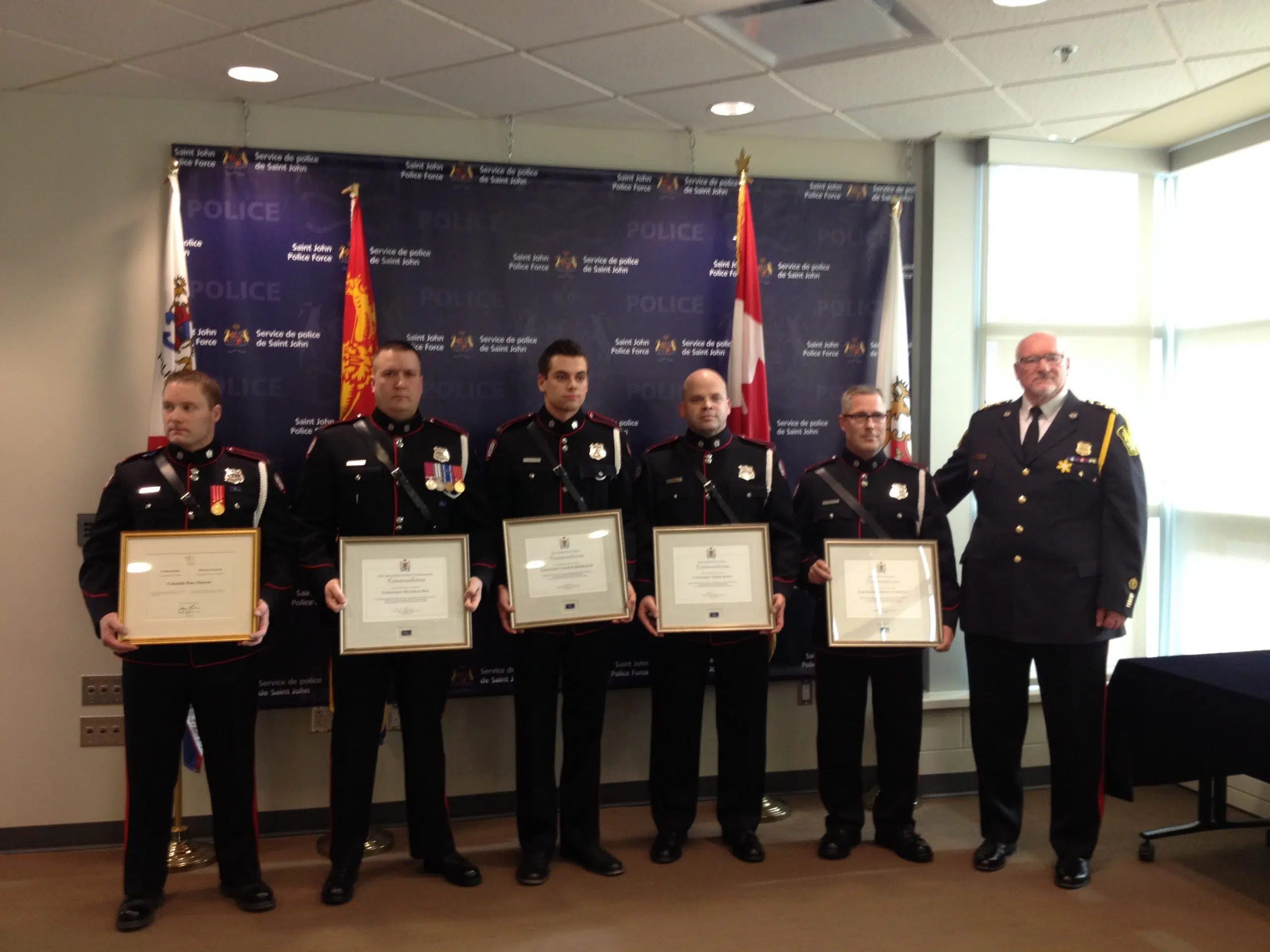 Five Saint John Police Officers Receive Commendations