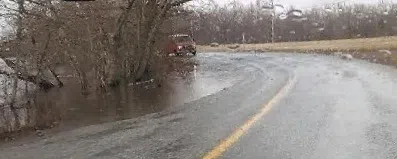 Water Levels Mostly Stable,  Creeping Over Darling's Island Road