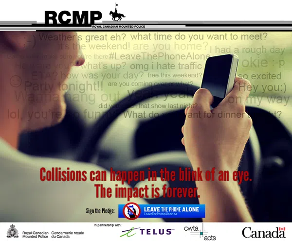 New Brunswick RCMP Is Reminding Drivers Of The Dangers Of Distracted Driving