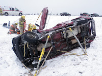 Truck Overturns In Lepreau